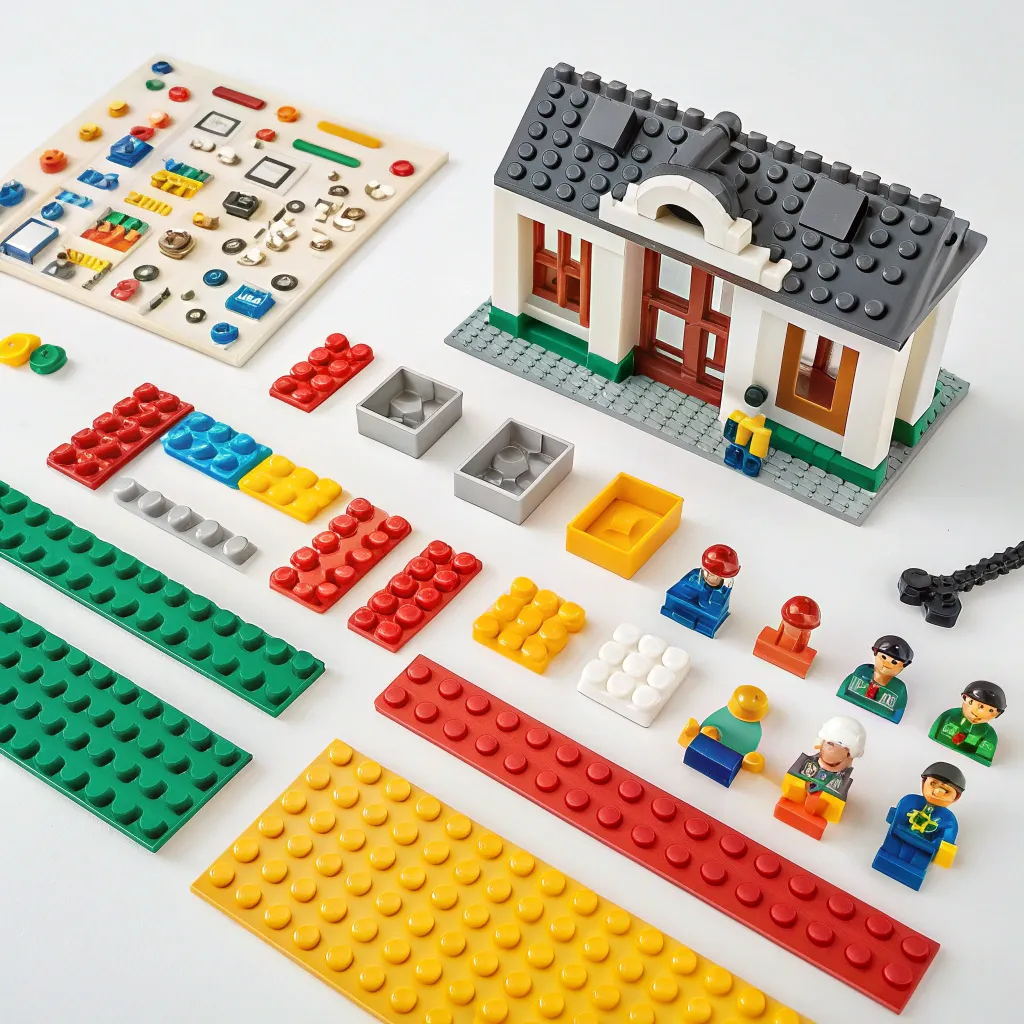 Lego building set with various pieces